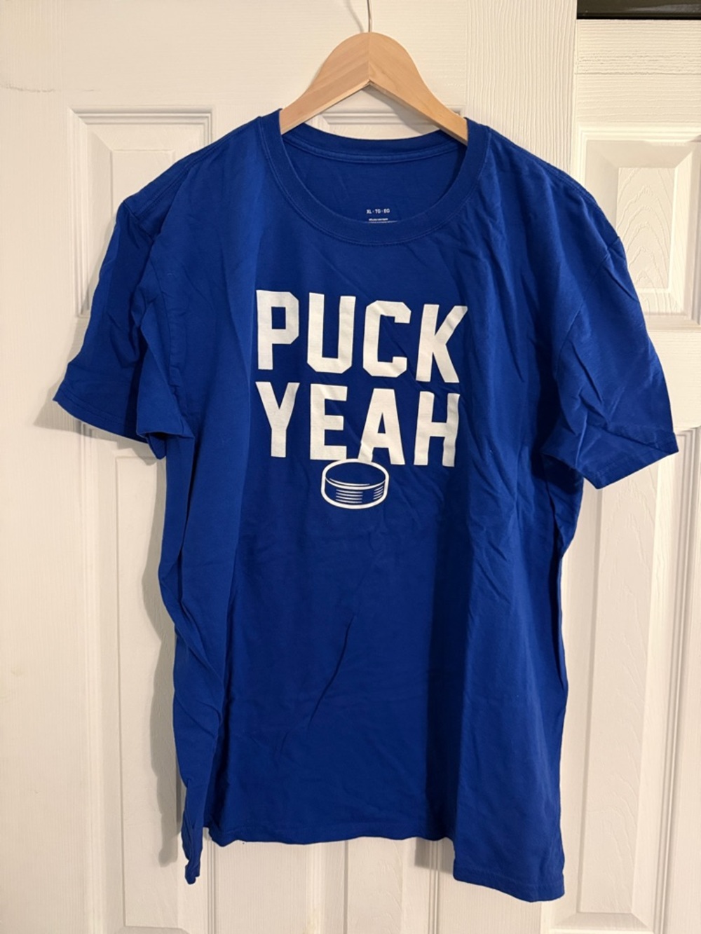 Fanatics Royal Blue 'Puck Yeah' Graphic Short Sleeve Tee